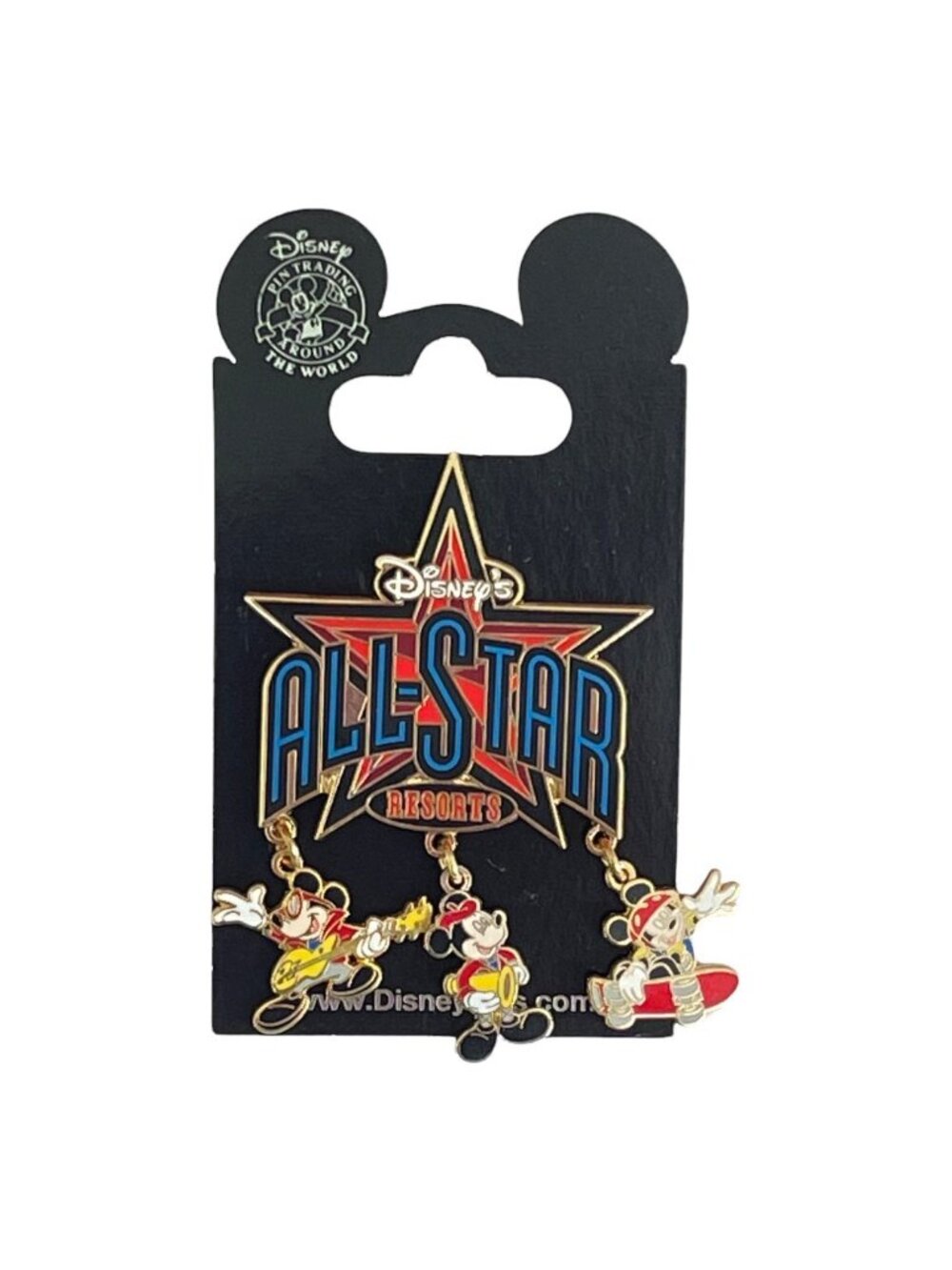 Disney Parks Walt Disney World All Star Resorts Mickey Mouse Dangle Pin